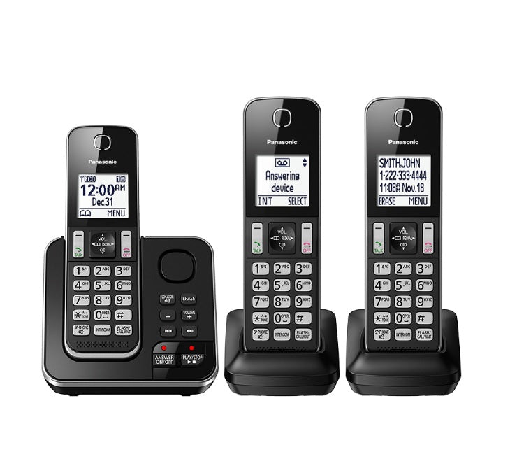 Panasonic KX-TGD393B | Téléphone sans fil - 3 combinés - Répondeur - Noir-SONXPLUS St-Jean