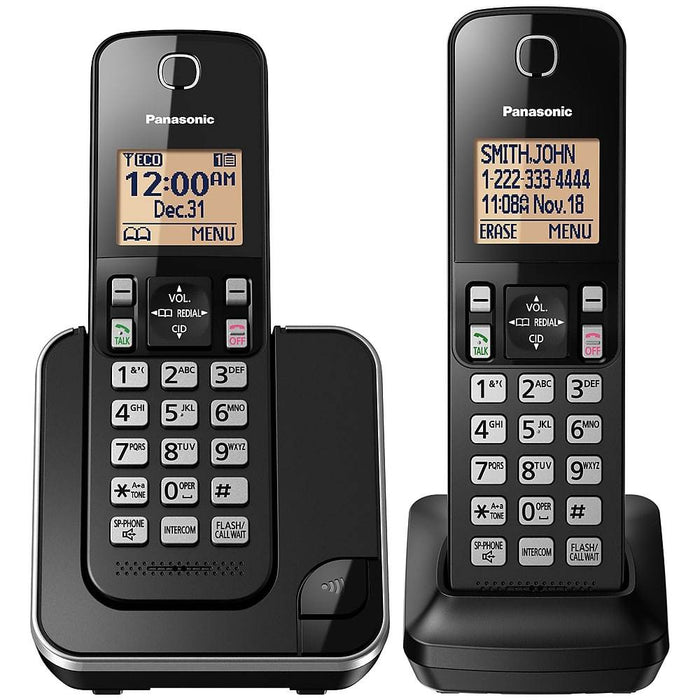 Panasonic KX-TGC382B | Téléphone sans fil - 2 combinés - Noir-SONXPLUS St-Jean