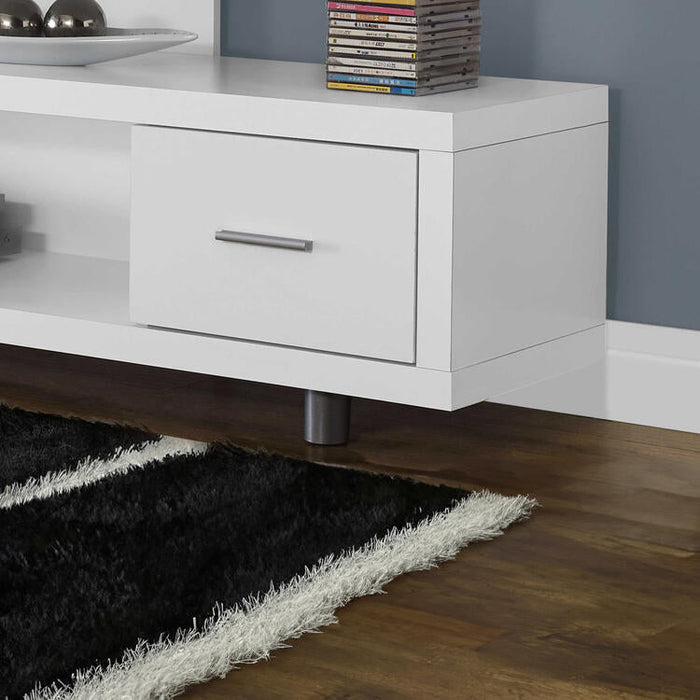 Monarch Specialties I2573 | Meuble TV - 60" - 1 Tiroir - Blanc | Sonxplus Saint-Jean-sur-Richelieu