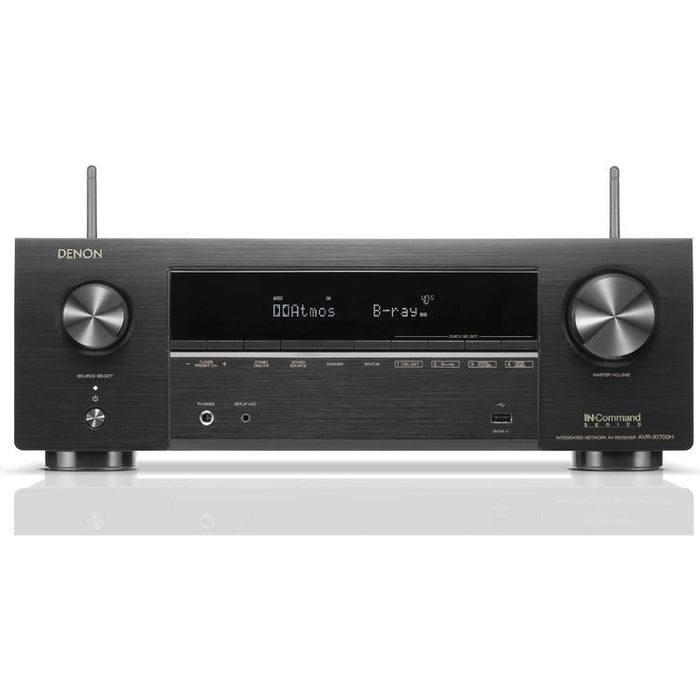 Denon AVRX1700H | 7.2 channel AV receiver - Home theater - 3D Audio - 8K - HEOS - 80 W / Channel - Black-SONXPLUS St-Jean