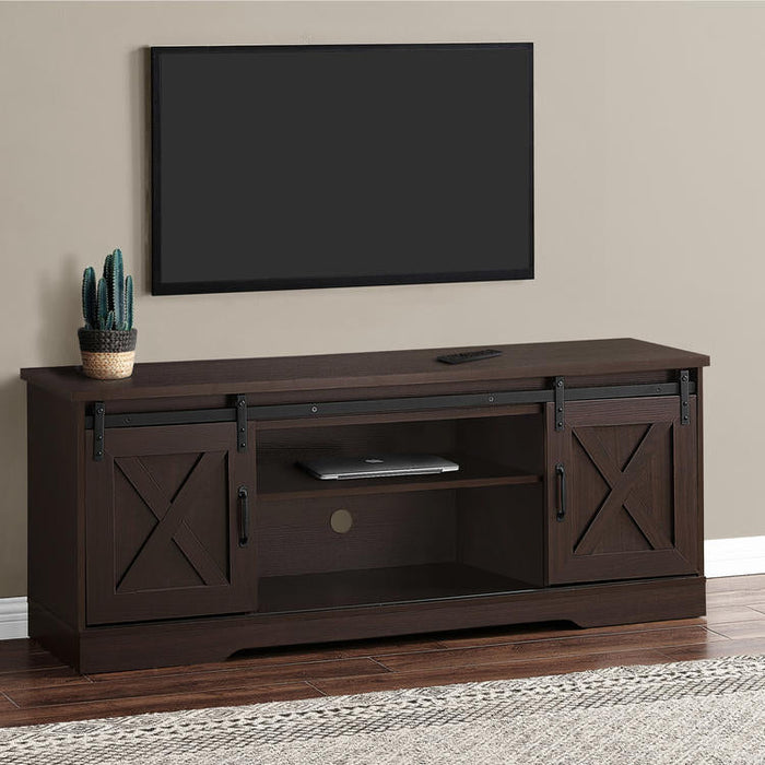 Monarch Specialties I 2745 | TV Stand - 60" - 2 Sliding Doors - Expresso | Sonxplus Saint-Jean-sur-Richelieu