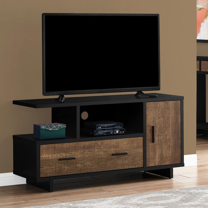 Monarch Specialties I 2803 | TV stand - 48" - With storage - Imitation wood - Brown/Black-SONXPLUS St-Jean