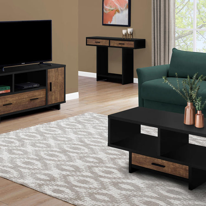 Monarch Specialties I 2803 | TV stand - 48" - With storage - Imitation wood - Brown/Black | Sonxplus Saint-Jean-sur-Richelieu