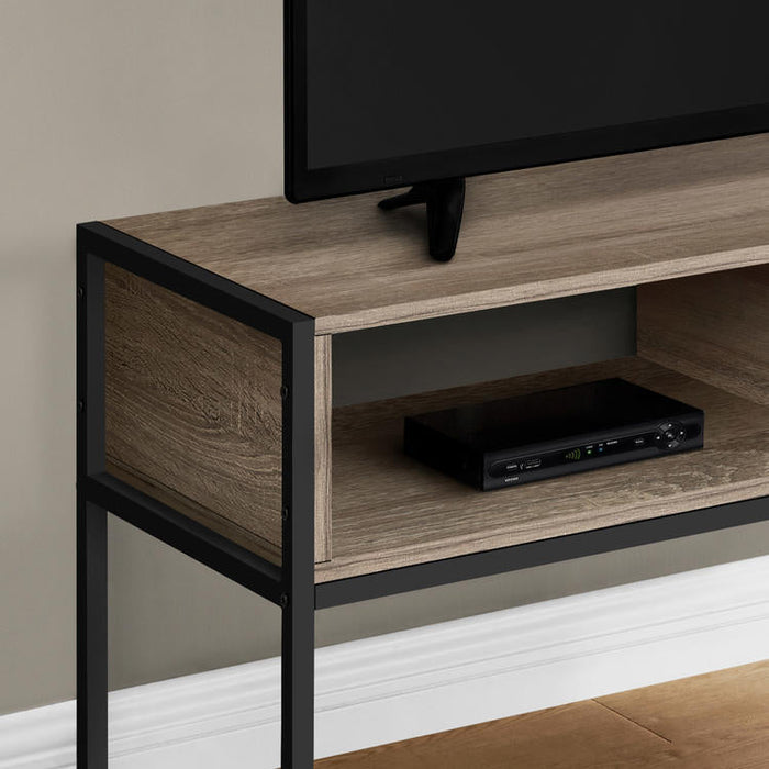 Monarch Specialties I 2876 | TV stand - 48" - Black metal - Dark taupe | Sonxplus Saint-Jean-sur-Richelieu