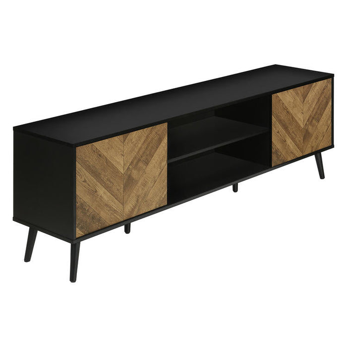 Monarch Specialties I 2781 | 72'' TV stand - Black base - With 2 wood-like doors | Sonxplus Saint-Jean-sur-Richelieu