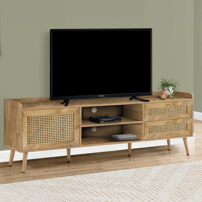 Monarch Specialties I 2723 | 72'' TV stand - With storage - Walnut | Sonxplus Saint-Jean-sur-Richelieu