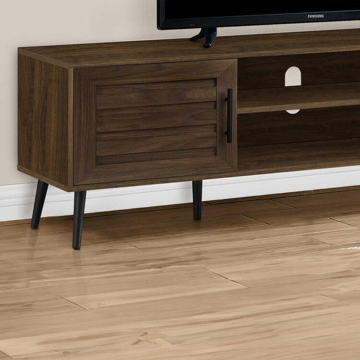 Monarch Specialties I 2717 | 72'' TV stand - Brown imitation wood - With 2 doors | Sonxplus Saint-Jean-sur-Richelieu