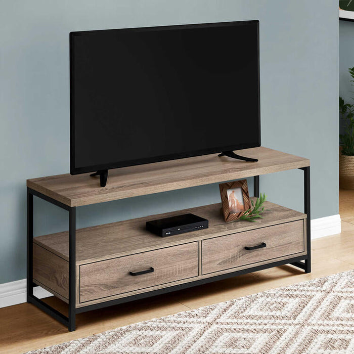 Monarch Specialties I2872 | TV stand - 48" - 2 Storage drawers - Dark taupe-SONXPLUS St-Jean