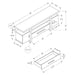 Monarch Specialties I 2725 | Meuble TV - 60" - Dessus en simili-ciment - Blanc-SONXPLUS St-Jean
