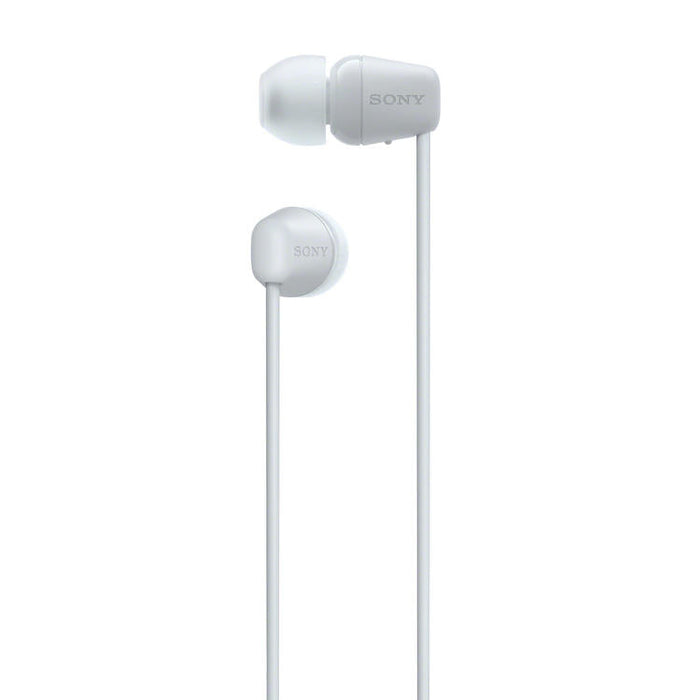 Sony WI-C100 | Écouteurs intra-auriculaires - Sans fil - Bluetooth - Autour du cou - Microphone - IPX4 - Blanc-SONXPLUS St-Jean