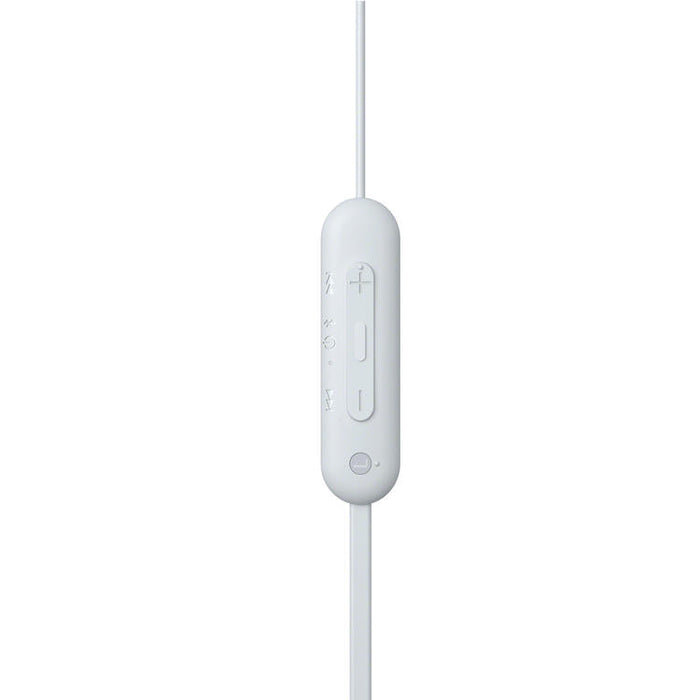 Sony WI-C100 | Écouteurs intra-auriculaires - Sans fil - Bluetooth - Autour du cou - Microphone - IPX4 - Blanc-SONXPLUS St-Jean