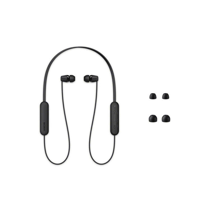 Sony WI-C100 | Écouteurs intra-auriculaires - Sans fil - Bluetooth - Autour du cou - Microphone - IPX4 - Noir-SONXPLUS St-Jean