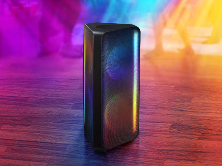 Samsung MX-ST40B | Haut-parleur portable puissant - Tour de son - Bluetooth - 160W - Bidirectionnels - Lumières à DEL - Connexion Bluetooth multiple - Noir-SONXPLUS St-Jean