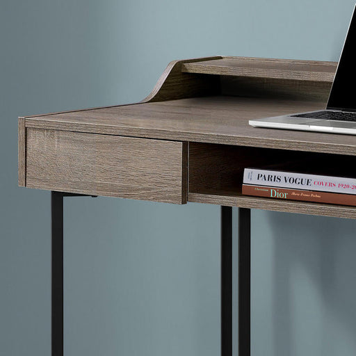 Monarch Specialties I 7360 | Meuble d'ordinateur - 48" - Avec tiroirs - Métal noir - Taupe foncé-SONXPLUS St-Jean
