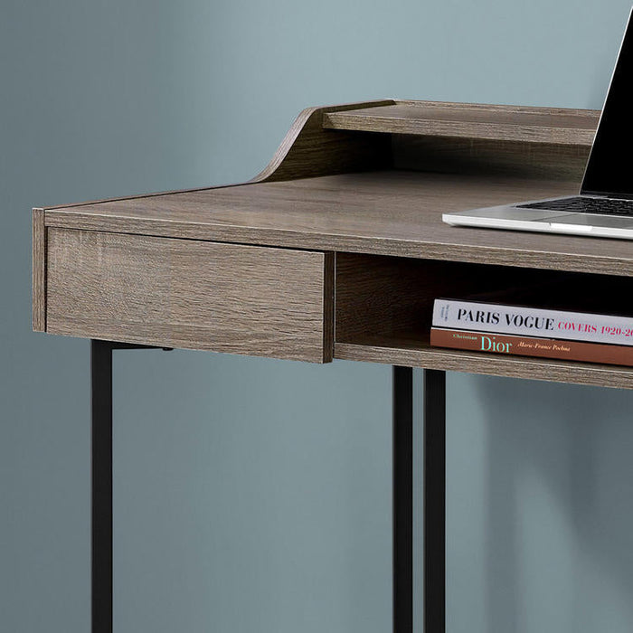 Monarch Specialties I 7360 | Meuble d'ordinateur - 48" - Avec tiroirs - Métal noir - Taupe foncé-SONXPLUS St-Jean