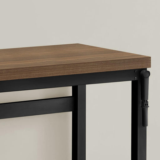 Monarch Specialties I 7675 | Meuble d'ordinateur - 48" - Hauteur ajustable - Style contemporain - Base en métal noir - Imitation bois noyer-SONXPLUS St-Jean