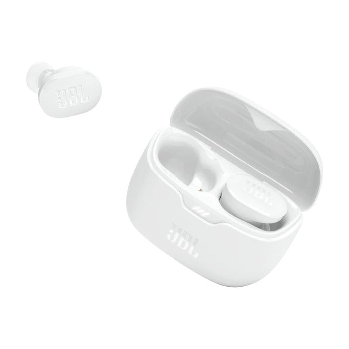 JBL Tune Buds | Écouteurs intra-auriculaires - 100% Sans fil - Bluetooth - Réduction de bruit - 4 microphones - Blanc-SONXPLUS St-Jean