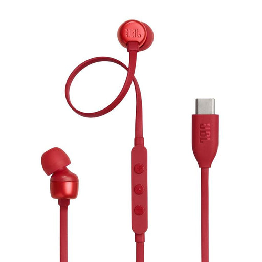 JBL Tune 310C | Écouteurs intra-auriculaires - Filaire - USB-C - Télécommande 3 boutons - Rouge-SONXPLUS St-Jean