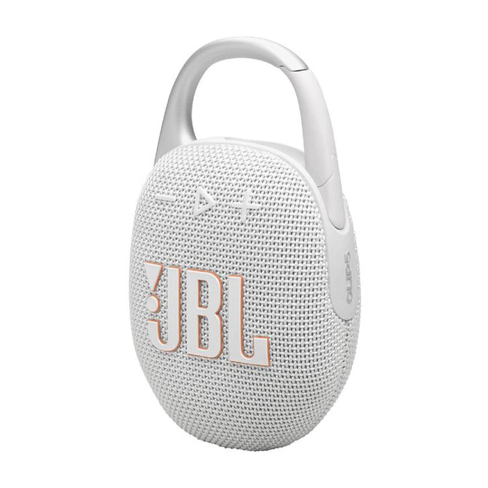 JBL Clip 5 | Haut-parleur à mousqueton portable - Bluetooth - IP67 - Blanc-SONXPLUS St-Jean