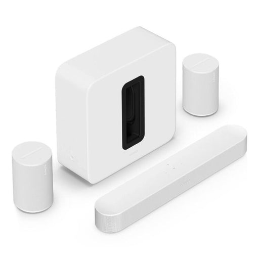 Sonos | Ensemble immersif haut de gamme avec Beam + Sub 4 + 2 Era 100 - Sans fil - Wi-Fi - Blanc-SONXPLUS St-Jean