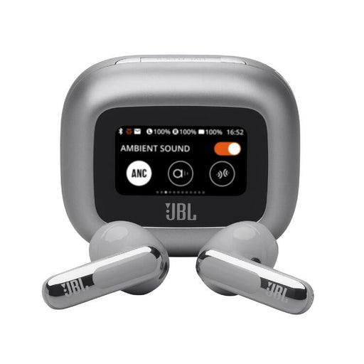 JBL Live Flex 3 | Écouteurs intra-auriculaire - Sans fil - Réduction de bruit - Écran tactile 1,45" - Argent | SONXPLUS St-Jean