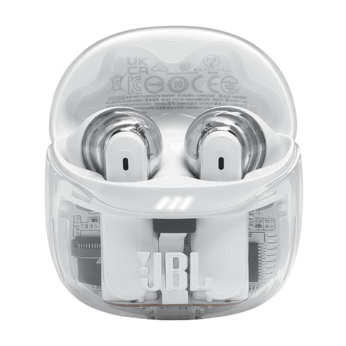 JBL Tune Flex 2 | Écouteurs intra-auriculaires - 100% Sans fil - Bluetooth - Réduction de bruit - 6 Microphones - IP54 - Blanc Fantôme | SONXPLUS St-Jean