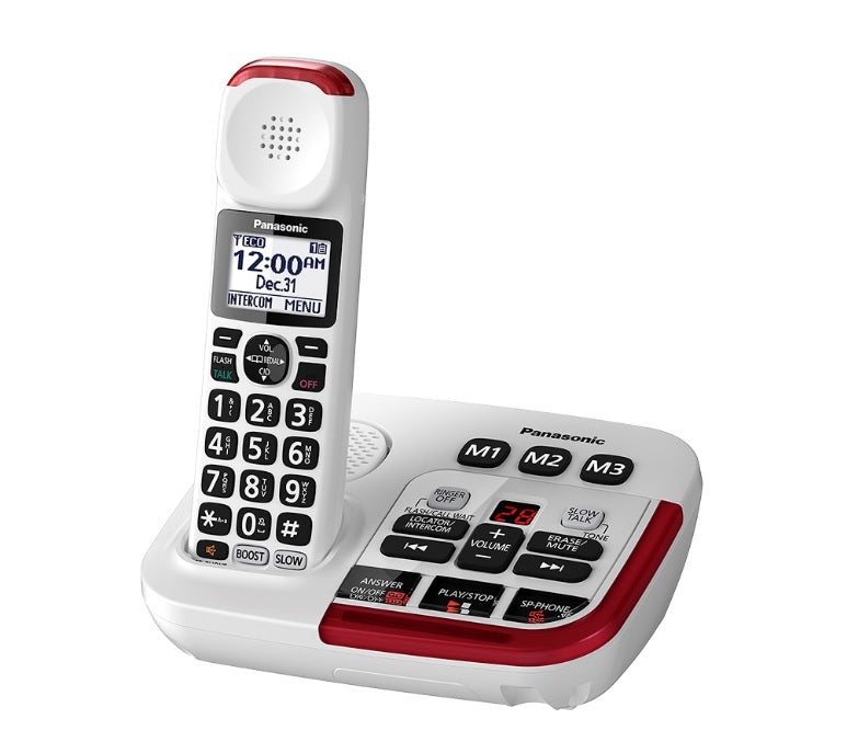 Panasonic KX-TGM470W | Téléphone sans fil - 1 combiné - Répondeur - Amplifié 2X - Blanc-SONXPLUS St-Jean