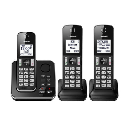 Panasonic KX-TGD393B | Téléphone sans fil - 3 combinés - Répondeur - Noir-SONXPLUS St-Jean