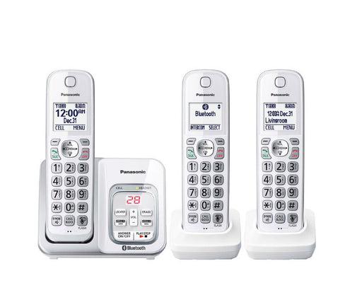Panasonic KX-TGD593W | Téléphone sans fil - 3 combinés - Liaison cellulaire - Répondeur - Bluetooth - Blanc-SONXPLUS St-Jean