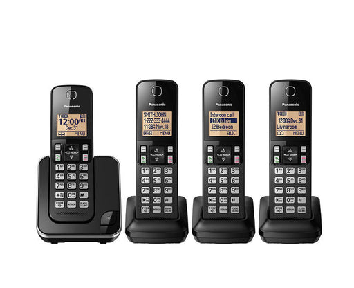 Panasonic KX-TGC384B | Téléphone sans fil - 4 combinés - Noir-SONXPLUS St-Jean