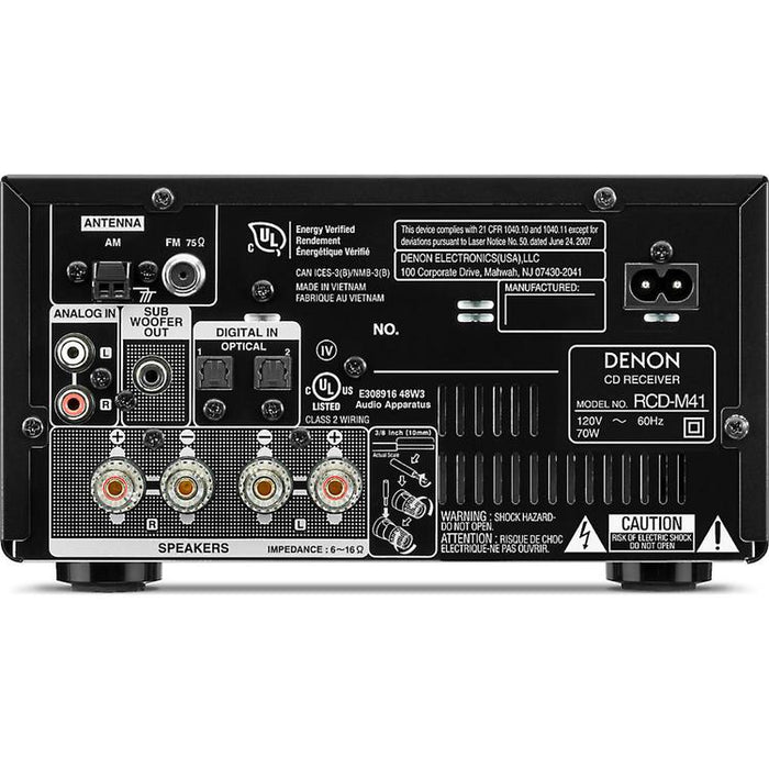 Denon DM-41SBK | Micro-Chaîne Hi-Fi sans fil - 2 Canaux - Bluetooth - Noir-SONXPLUS St-Jean