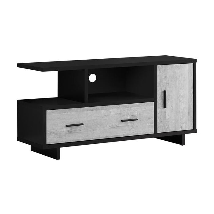 Monarch Specialties I2804 | Meuble TV - 48" - 1 Tiroir - 1 Armoire - Gris et Noir-SONXPLUS St-Jean