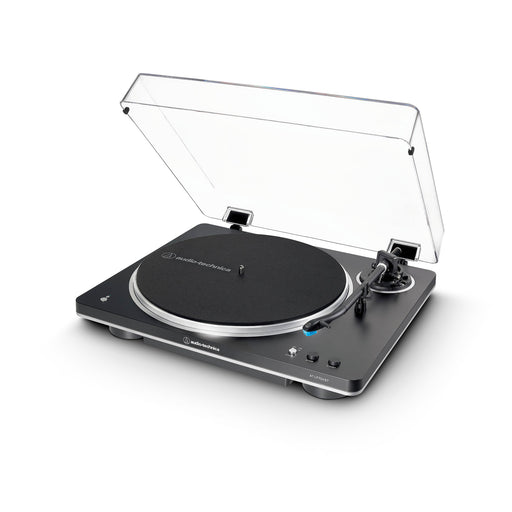 Audio-Technica AT-LP70XBTBS | Table tournante Stéréo - Sans fil - Bluetooth - Entraînement par courroie - Entièrement automatique - Noir/Argent | Sonxplus Saint-Jean-sur-Richelieu
