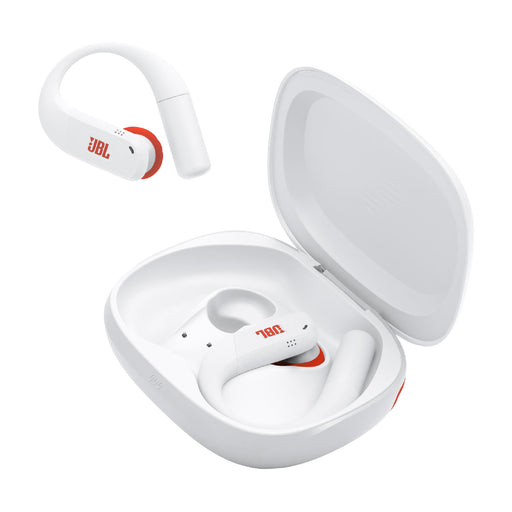 JBL Endurance Peak 4 | Écouteurs intra-auriculaire - TwistLock - Blanc/Orange | Sonxplus Saint-Jean-sur-Richelieu