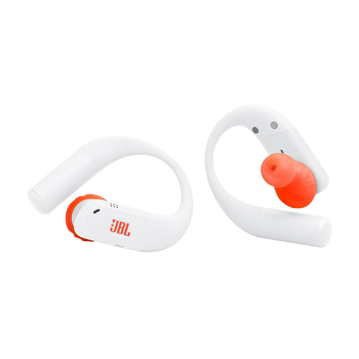 JBL Endurance Peak 4 | Écouteurs intra-auriculaire - TwistLock  - Blanc/Orange | 03 | Sonxplus St-Jean