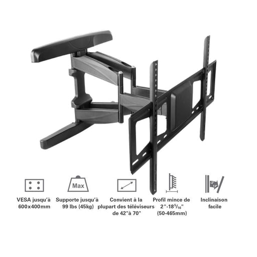 Syncmount SM-4270DMF | Articulating wall mount for TV 42" to 70" - Up to 99 lbs-SONXPLUS St-Jean