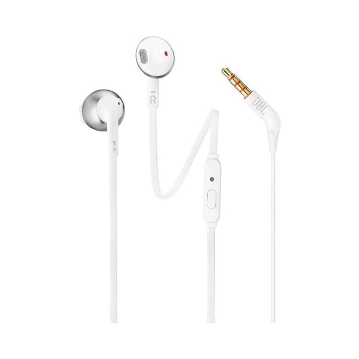 JBL Tune 205 | Wired In-Ear Headphones - JBL Pure Bass - Microphone - Chrome-SONXPLUS St-Jean