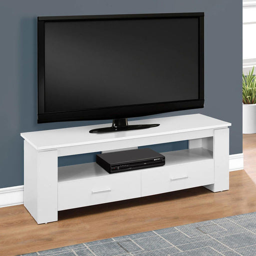 Monarch Specialties I 2601 | TV stand - 48" - 2 Storage drawers - White-SONXPLUS St-Jean