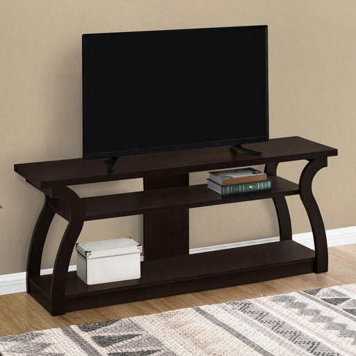 Monarch Specialties I 2667 | TV stand - 60" - Open concept with 3 levels - Espresso-SONXPLUS St-Jean