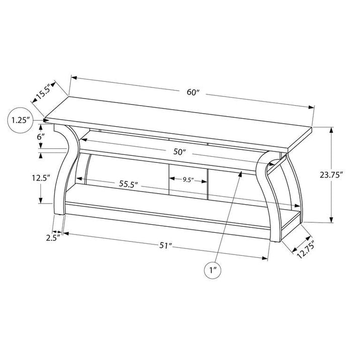 Monarch Specialties I 2667 | TV stand - 60" - Open concept with 3 levels - Espresso-SONXPLUS St-Jean