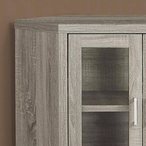 Monarch Specialties I 2701 | TV stand - 42" - Corner - Glass doors - Dark taupe-SONXPLUS St-Jean