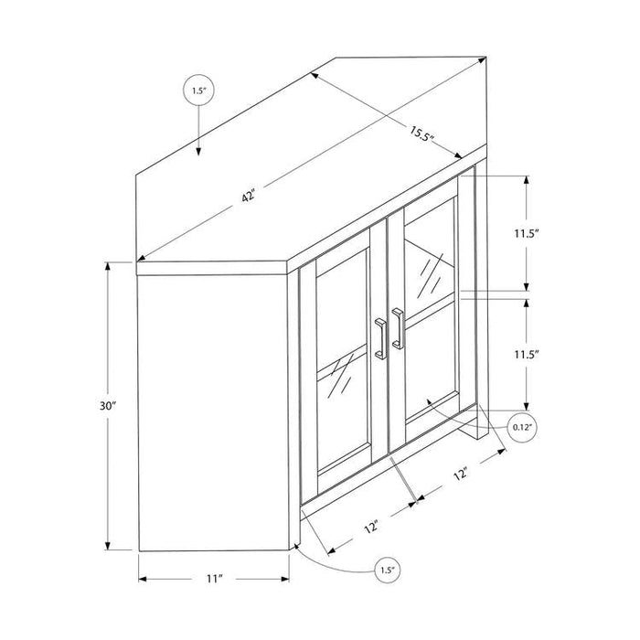 Monarch Specialties I 2701 | TV stand - 42" - Corner - Glass doors - Dark taupe-SONXPLUS St-Jean