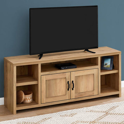 Monarch Specialties I 2744 | TV stand - 60" - Imitation wood - Golden pine-SONXPLUS St-Jean