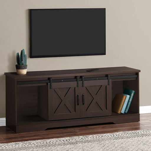Monarch Specialties I 2745 | TV Stand - 60" - 2 Sliding Doors - Expresso-SONXPLUS St-Jean