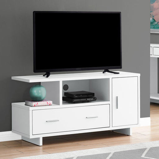 Monarch Specialties I 2800 | TV stand - 48" - With storage - White-SONXPLUS St-Jean