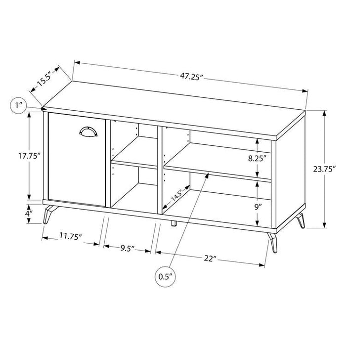 Monarch Specialties I 2830 | TV stand - 48" - Imitation wood - Medium brown - Grey imitation concrete-SONXPLUS St-Jean