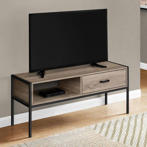 Monarch Specialties I 2876 | TV stand - 48" - Black metal - Dark taupe-SONXPLUS St-Jean