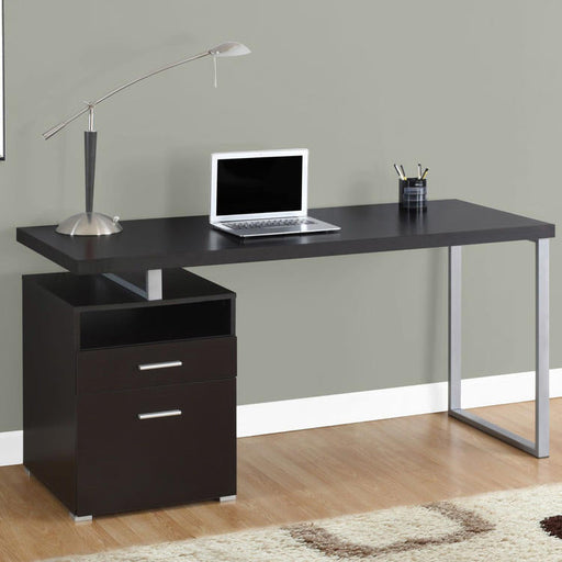 Monarch Specialties I 7143 | Computer cabinet - 60" - Silver metal - Espresso-SONXPLUS St-Jean