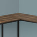 Monarch Specialties I 7391 | Computer cabinet - 58" - Corner - L-shaped design - Black metal - Brown wood immitation-SONXPLUS St-Jean