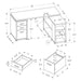 Monarch Specialties I 7419 | Computer cabinet - Corner - L-shaped design - Left or right orientation - With drawers - Grey top - Black-SONXPLUS St-Jean